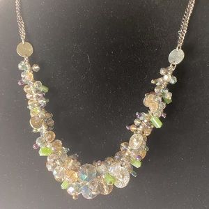 Pretty neckless silver, light green and light gray beads $21